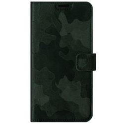 Skórzane etui na telefon RFID Wallet case - Moro Ciemny Zielony - TPU Transparentne