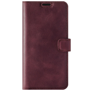 Skórzane etui na telefon Wallet case - Burgund - TPU Transparentne