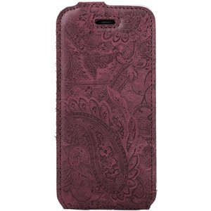 Futerał na telefon Flip case - Ornament Burgund - TPU Transparentne