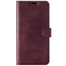 Skórzane etui na telefon RFID Wallet case - Burgund - TPU Czarne