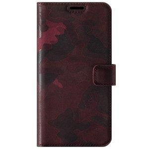 Skórzane etui na telefon RFID Wallet case - Moro Burgund - TPU Czarne