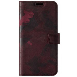 Skórzane etui na telefon RFID Wallet case - Moro Burgund - TPU Transparentne