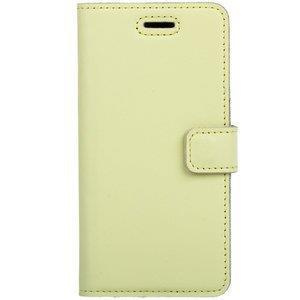 Skórzane etui na telefon Wallet case - Pastel Cytrynowy - TPU Czarne