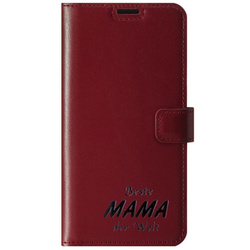 Skórzane etui na telefon Wallet case - Costa Czerwona - Beste Mama - TPU Transparentne