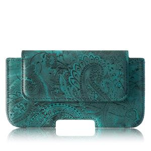 Kabura na pasek skórzana Belt Case - Ornament Turkusowy