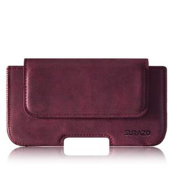 Kabura na pasek skórzana Belt Case - Burgund