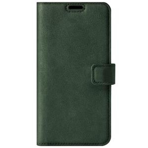 Skórzane etui na telefon RFID Wallet case - Nubuk Ciemny Zielony - TPU Czarne