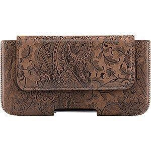 Kabura na pasek skórzana Belt Case - Ornament Orzech Brązowy