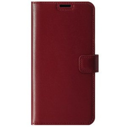 Skórzane etui na telefon RFID Wallet case - Costa Czerwona - TPU Transparentne