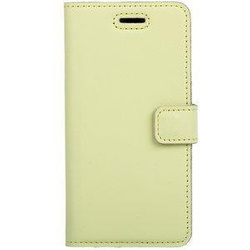 Skórzane etui na telefon Wallet case - Pastel Cytrynowy - TPU Czarne