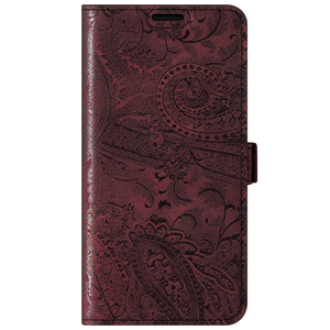 SURAZO Premium MJ - Skórzane Etui Na Smartphone Portfel z Klapką - Ornament Burgund